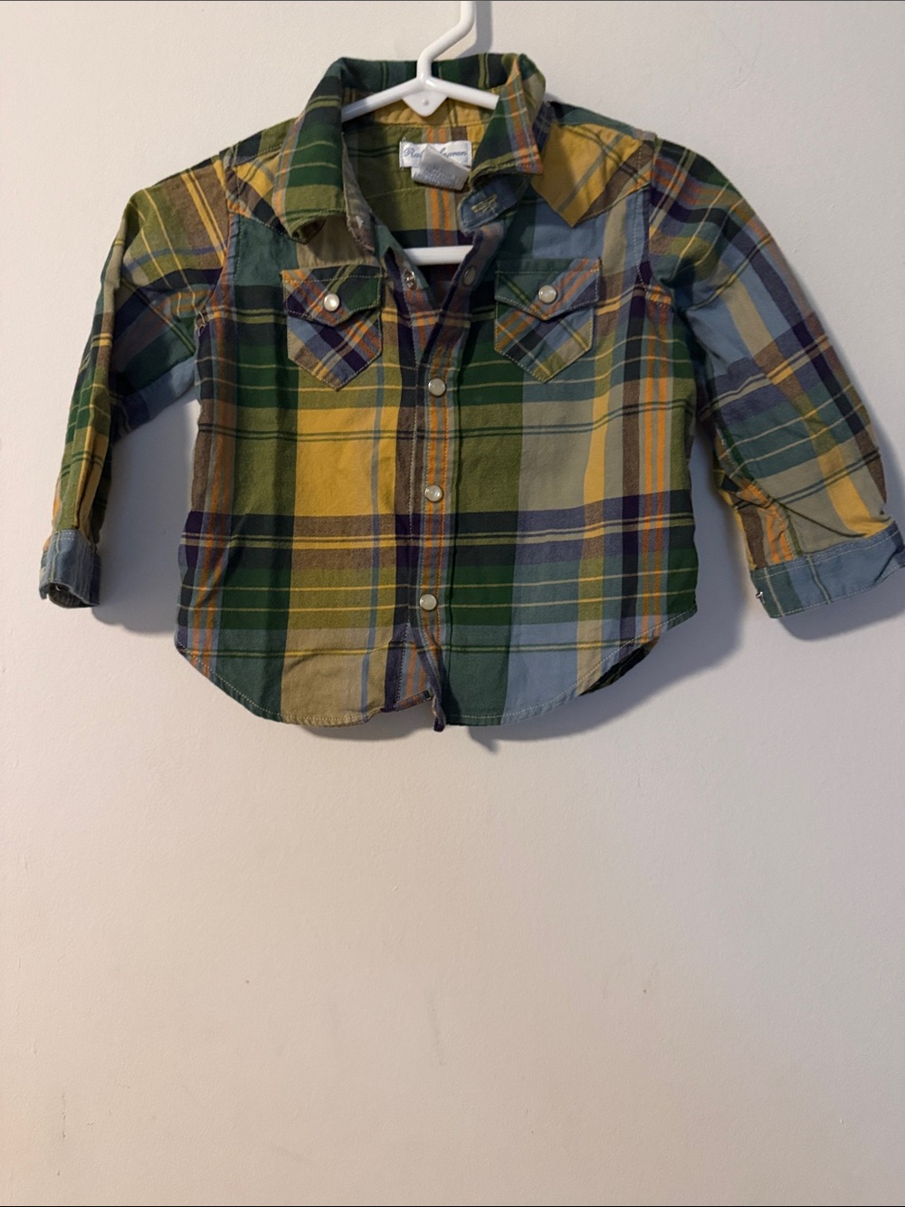 Ralph Lauren Kids Plaid Button-Down Shirt - Green, Yellow & Blue